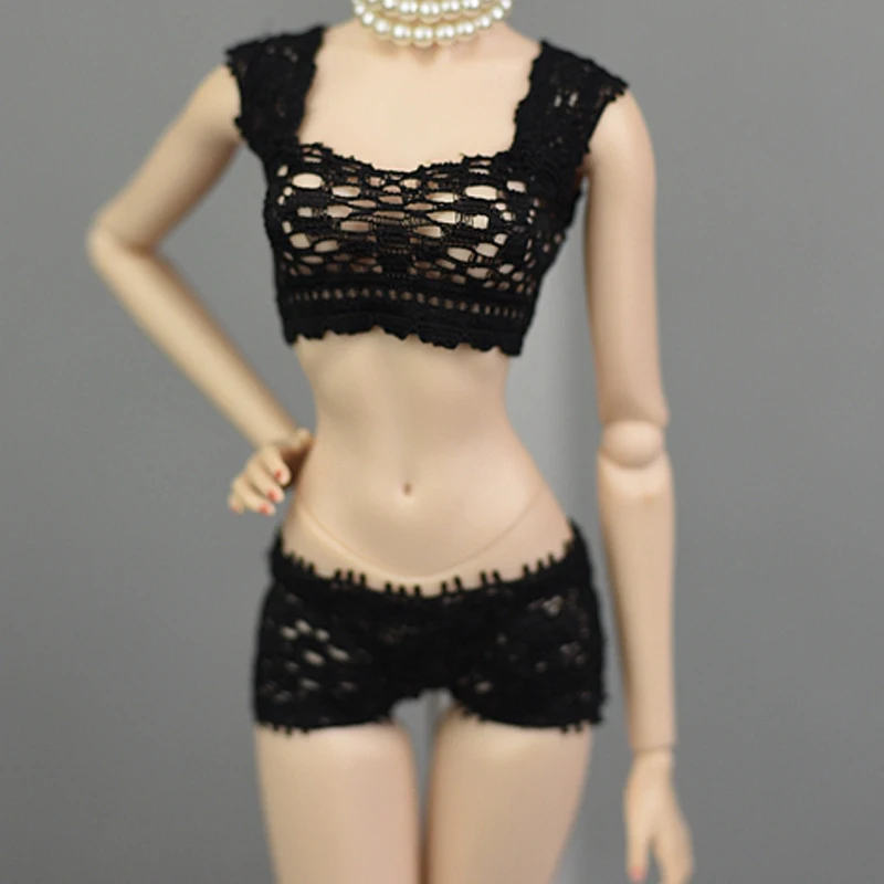 1 Комплект одежды для куклы Блайт с мягким кружевным бельем - бюстгальтером и трусиками, размер 30 см, для БЖД СД топов 1/6.