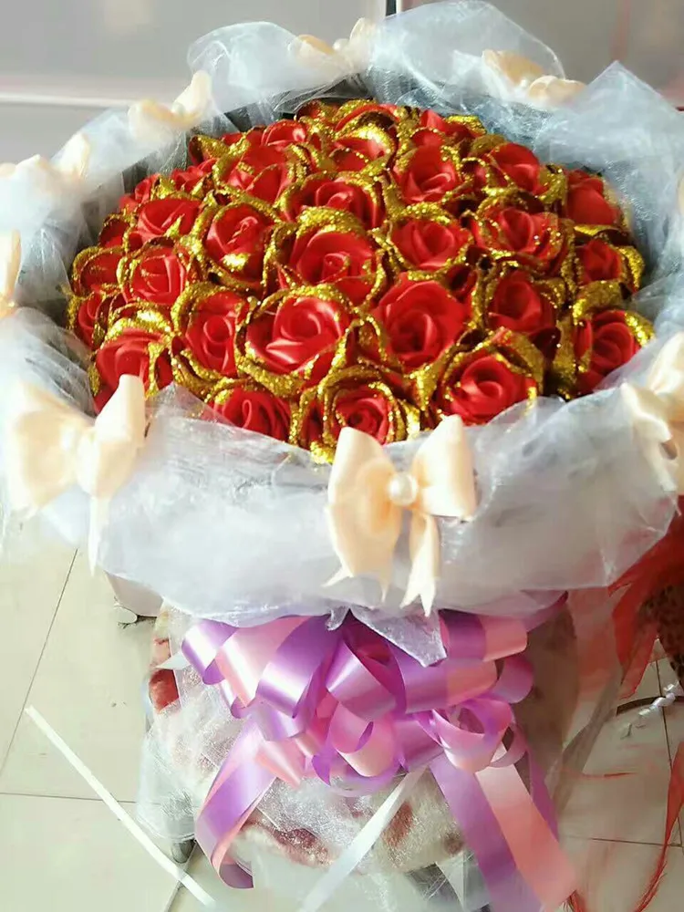 (25 ярдов/рулон) сатиновая подарочная лента Свадебная Упаковка Украшения для