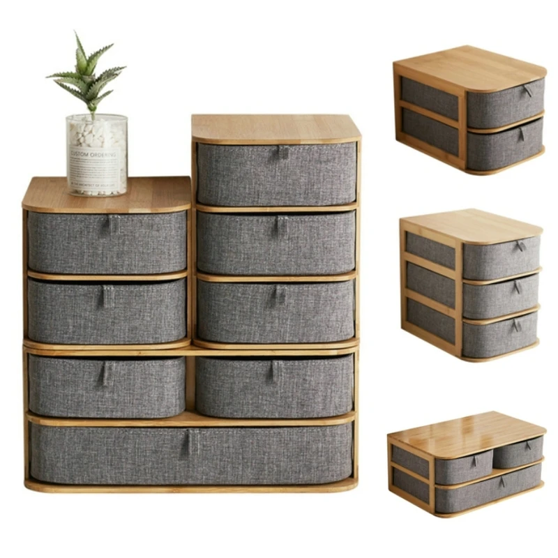 

Multi Layer Drawer Bamboo Storage Box Desktop Storage Box Cosmetic Organizer Home Office Organiser Home Sundry Organiser Holder