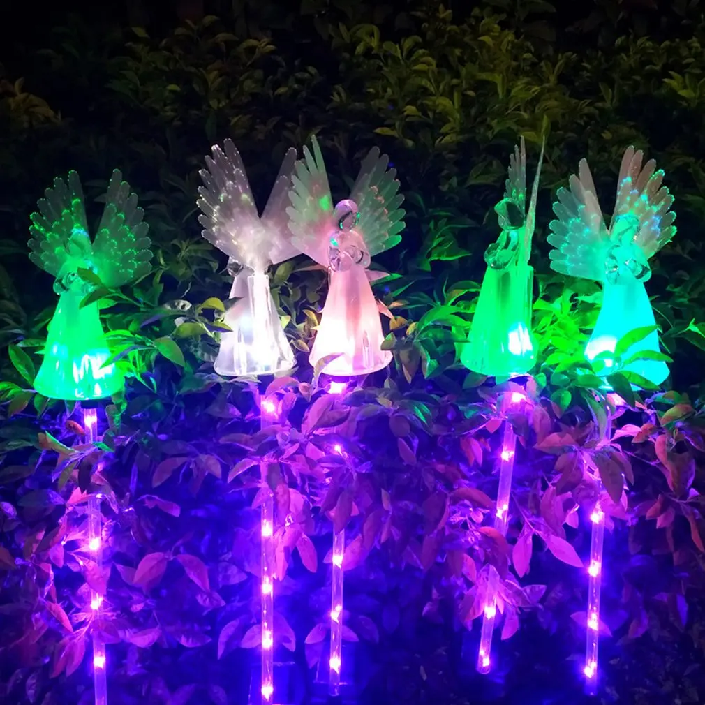 

Светодиодный светильник «Ангел» на солнечной батарее, водонепроницаемый светильник меняет цвет, подходит для украшения сада, лужайки, памя...
