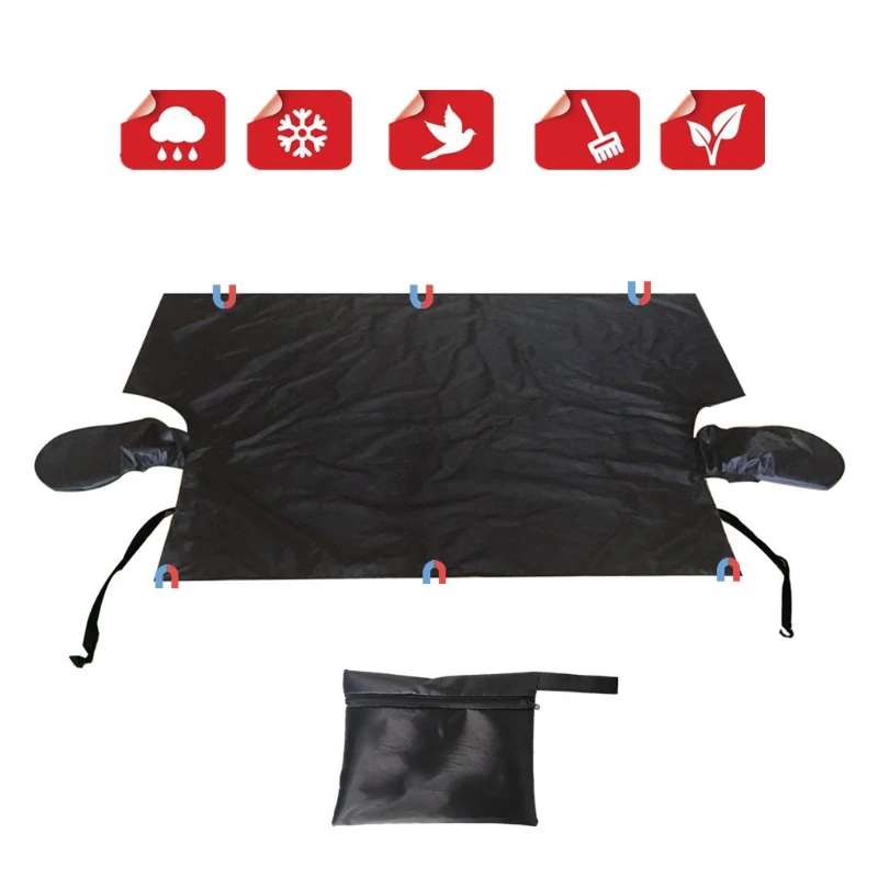 

Car Windshield Snow Cover Protects from Snow Fits ALL Cars SUVs Trucks Van 215x155cm Magnetic Ice Sun Frost Protector