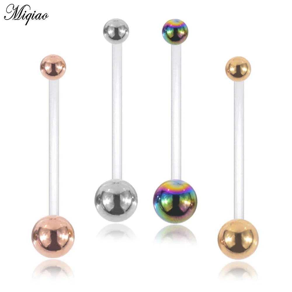 

Miqiao 1pcs Fashion Hot Sale Transparent Acrylic Soft Rod Navel Ring Exquisite Body Piercing Jewelry