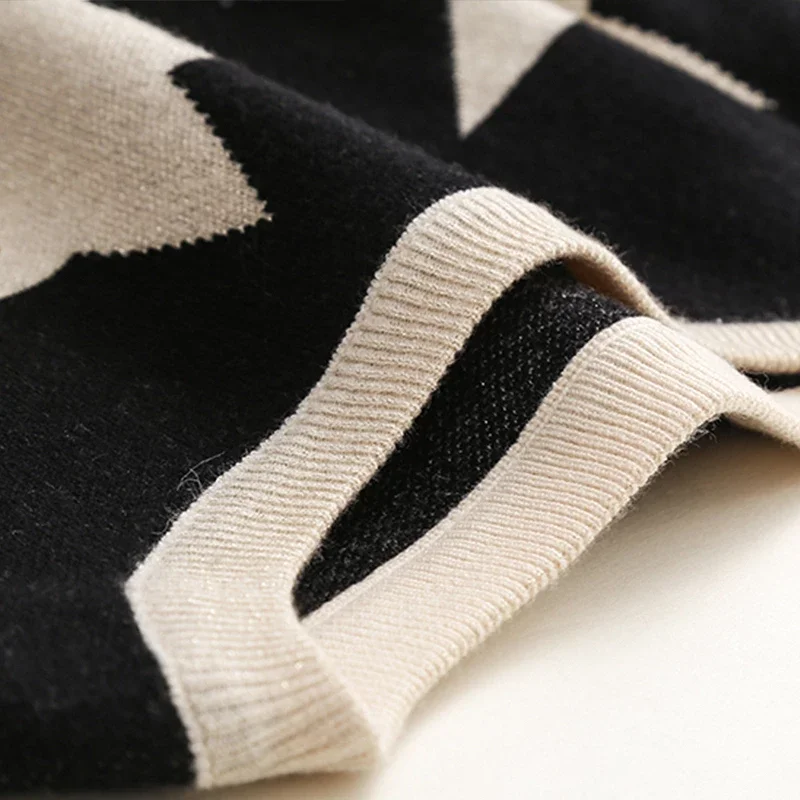

Quality Guarantee Fall Winter Women's Sweater O-Neck Star Pullover Knitting Sweaters Long Sleeve With Split Casual Jumper