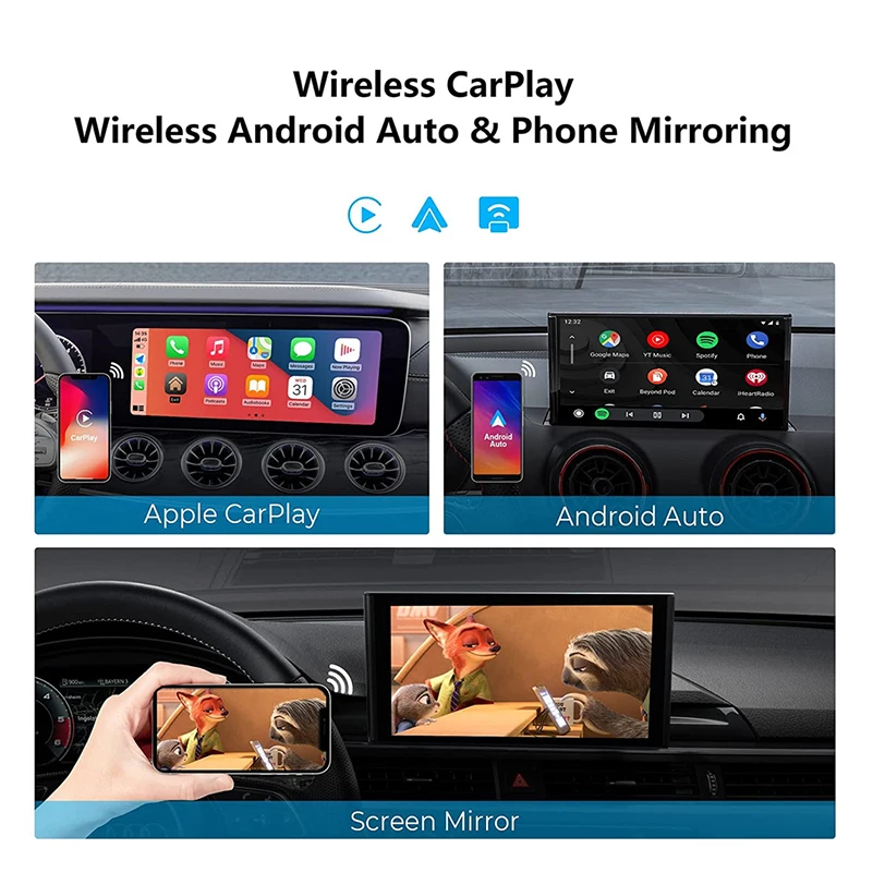 Car Intelligent System AI Box Wireless Carplay Android Auto for Audi Benz Mazda Porsche Volkswagen Volvo Ford Citroen Honda Niss |