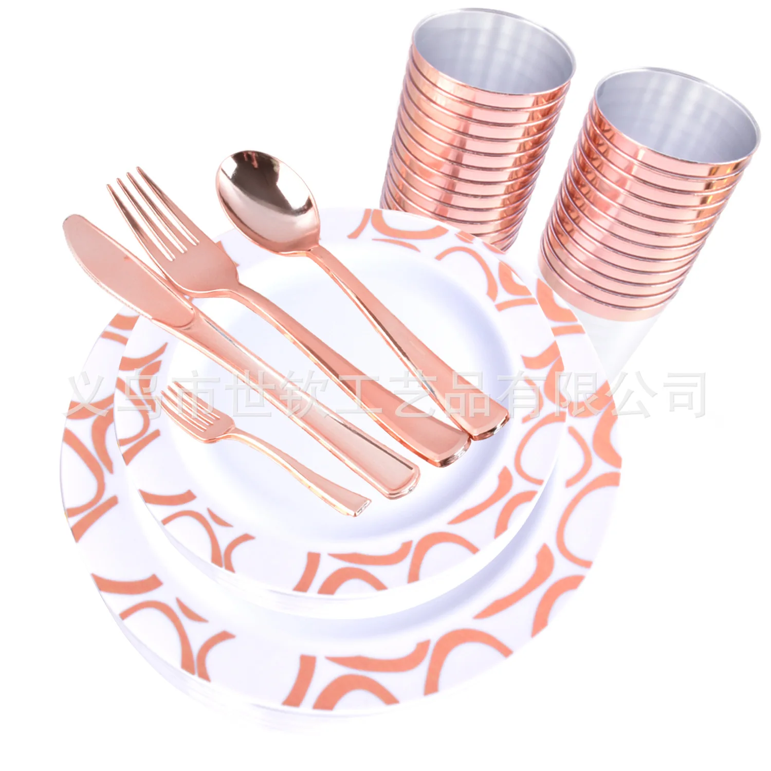 50 шт. одноразовых тарелок пластиковые тарелки тарелка для обеда с золотым