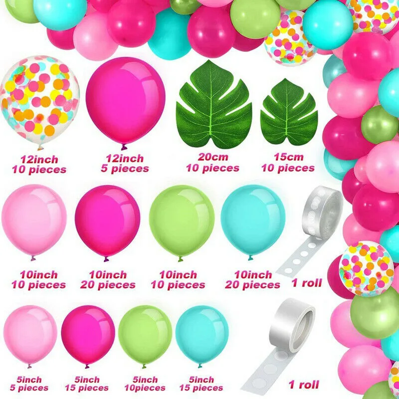 

1set Tropical Hawaiian Summer Balloon Garland Arch Kit Banner Birthday Party Wedding Photo Shoot DIY Balloons Garland Decoration