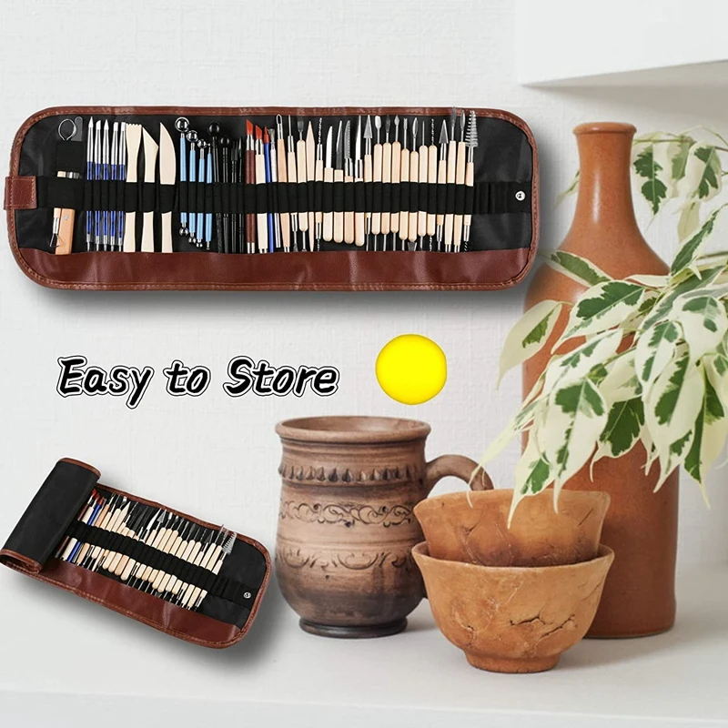 

44Pcs Pottery Tool Set Contains Most of the Modeling Clay Tools To Meet Your Great Needs for Sculpting and More
