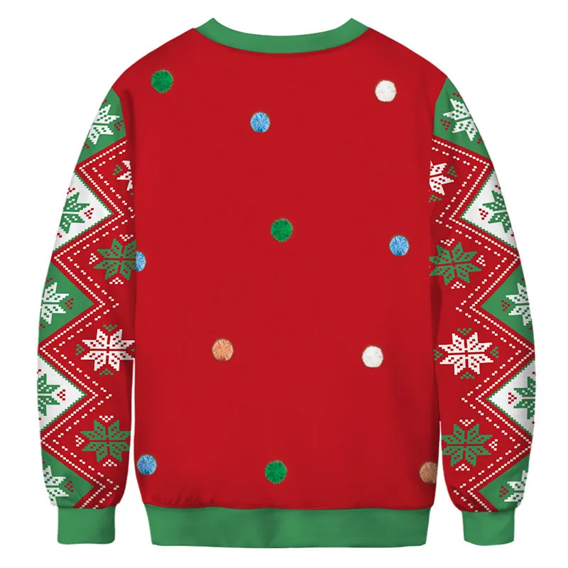 Ugly Christmas Sweater Mens Womens Holiday Sweatshirt 3D Funny Print Autumn Winter Jumpers Tops Pullover Xmas Clothing | Мужская одежда