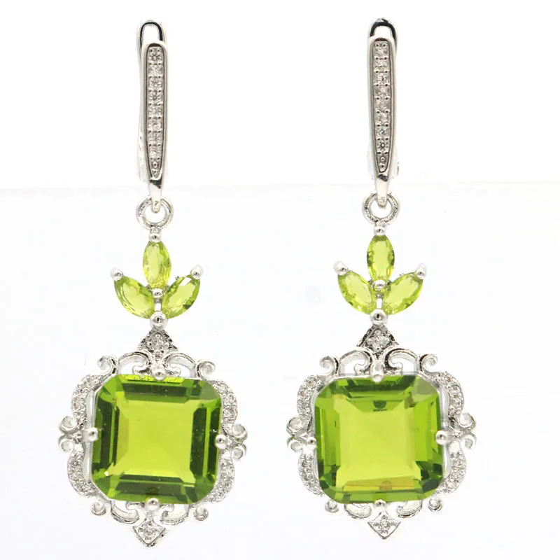 46x17 мм милые ювелирные изделия набор создан Зеленый Перидот Яркий Циркон для