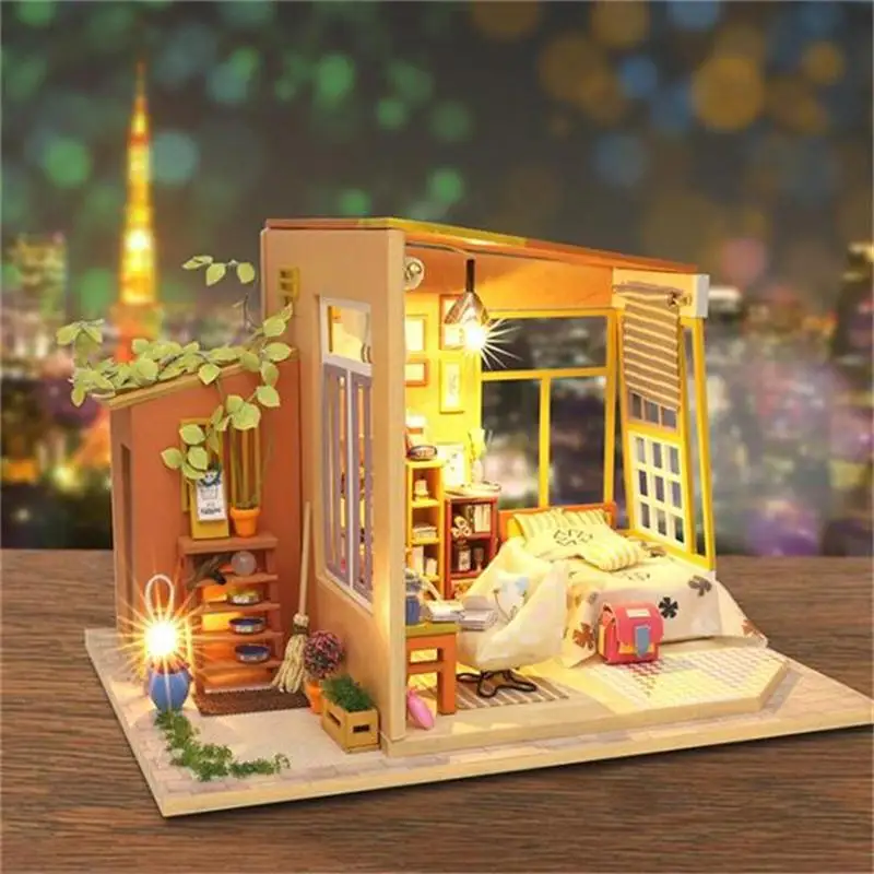 DIY Кукольный дом Комплект детских игрушек миниатюрный кукольный домик модель