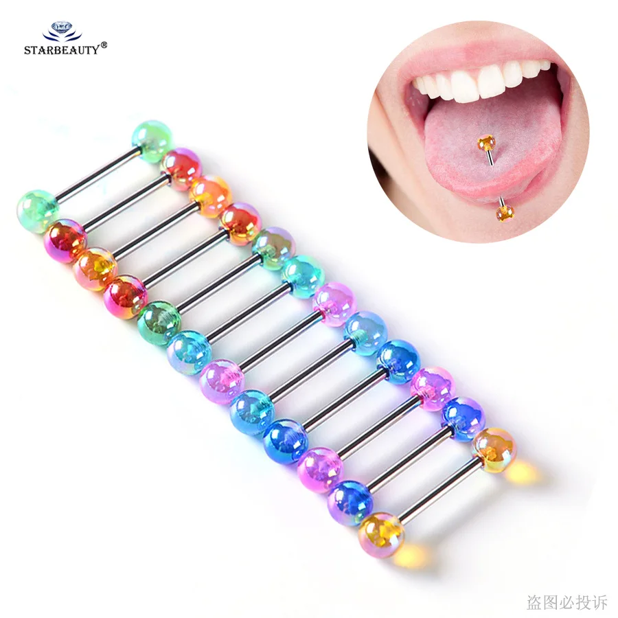 Starbeauty 6 шт./компл. славных мяч акриловый пирсинг langue ниппель кольцо оральный секс украшения для пирсинга языка спирали пирсинг для соска ювелирные изделия