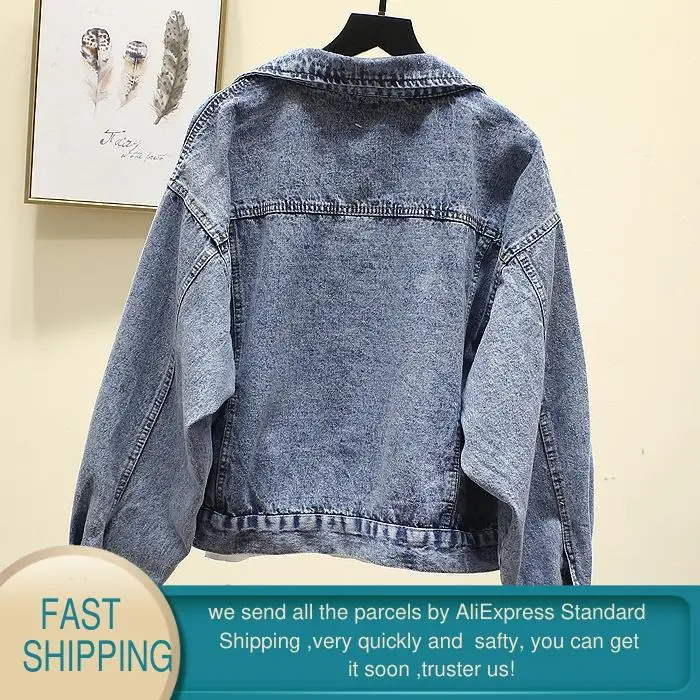 Винтажная джинсовая куртка женское весеннее пальто верхняя одежда размера d