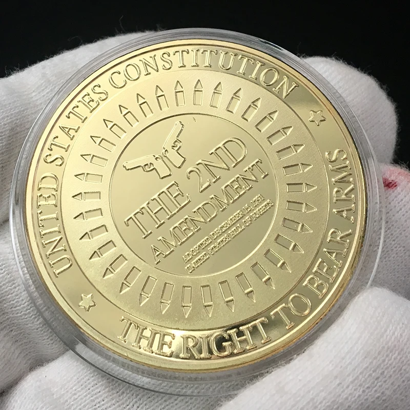 

United States Constitution The 2nd Amendment Souvenir Gold Plated Coin The Right of The People To Keep and Bear Arms Collection