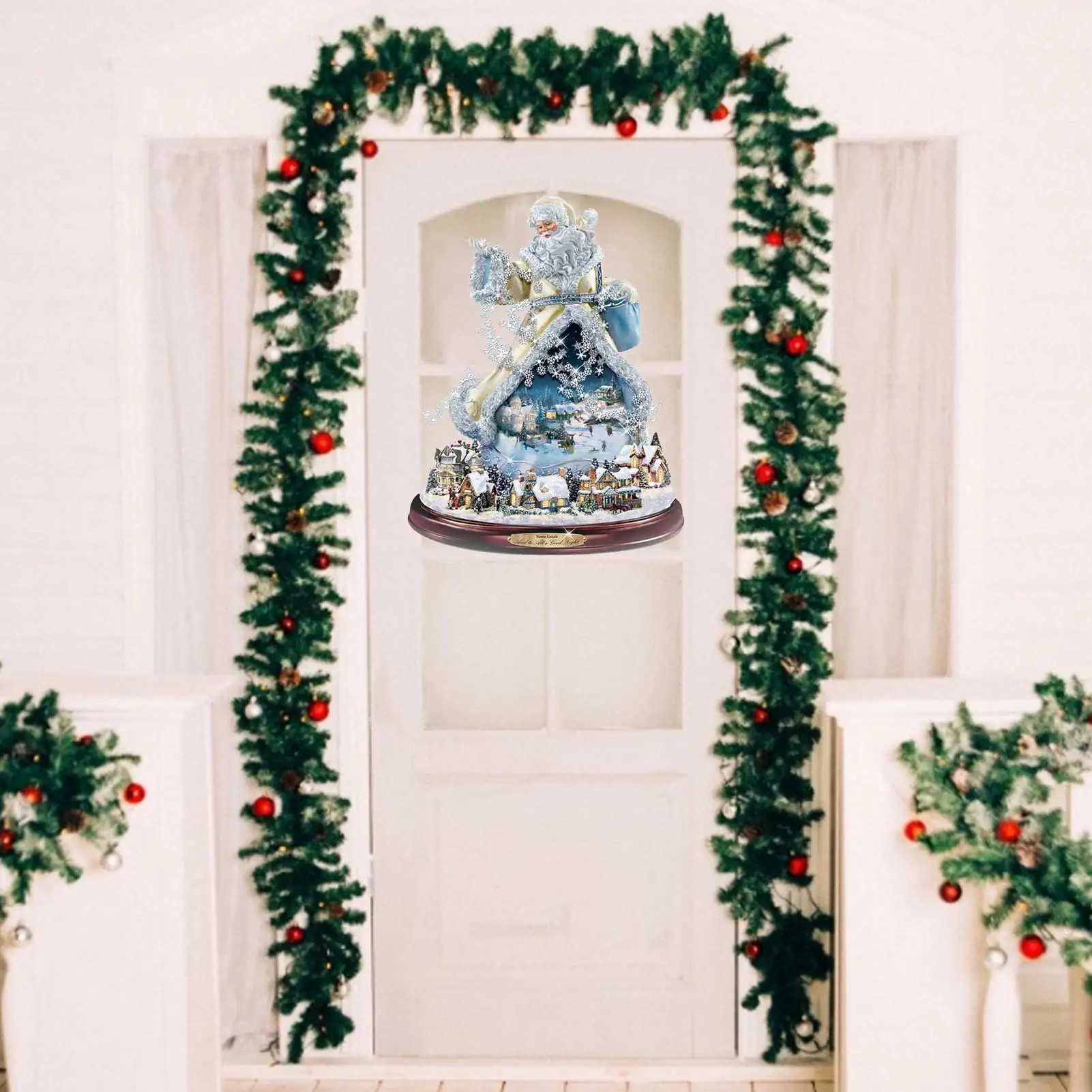 

Christmas Old Man Statue Sticker Waterproof PVC Winter Village Wall Sticker Window Glass Dress Up Christmas Decoration