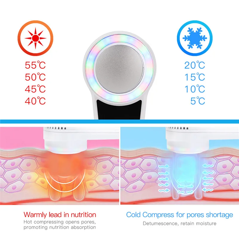 Светодиодный фотонный массажер для лица омоложение кожи подтяжка отбеливание