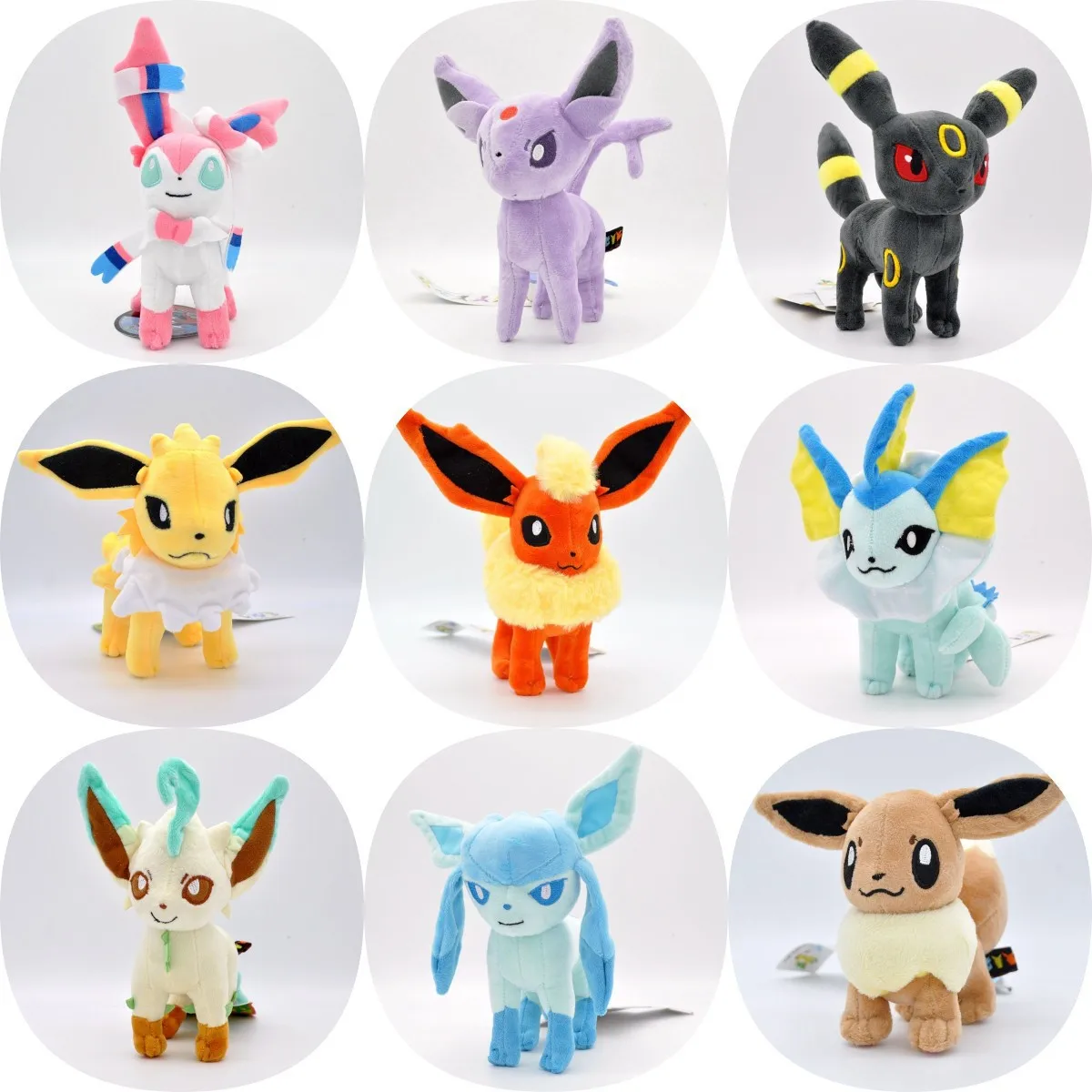 

Pokemon Eevee Jolteon Flareon Vaporeon Sylveon Pikachu Anime Cartoon Stuffed Toy for Children Baby Birthday Peluche Gift