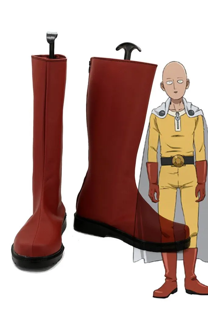 Аниме One Punch Мужская накидка бальди Сайтама обувь для косплея красные ботинки
