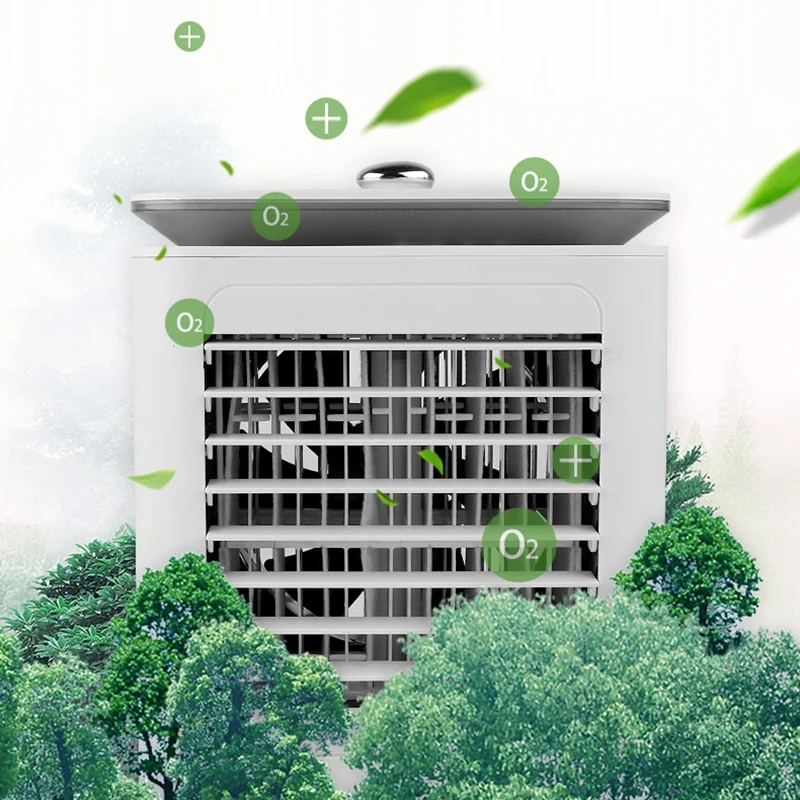 

Portable Air Conditioner Fan, Air Cooler Super Quiet Desk Fan with Handle, Humidifier Misting Fan, 3 Speeds, for Office