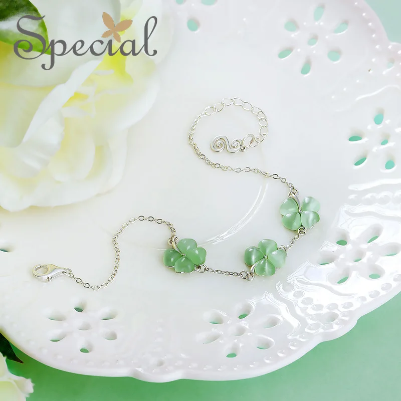 Специальные модные браслеты с клевером из стерлингового серебра 925 пробы