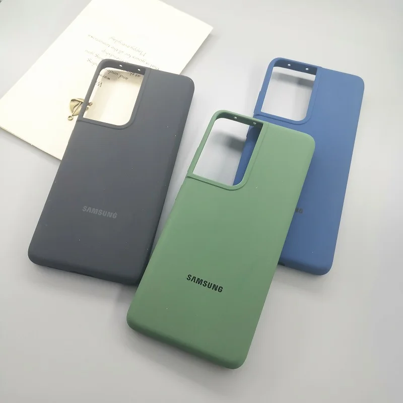 Samsung S21 S21 Plus Ultra 5G Case Silky Liquid Samsung Galaxy Silicone Cover For Galaxy S21+ S21Ultra 5G Full Protective &Box