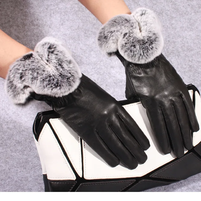 

Ladies Gloves, Winter Wind, Autumn and Winter Touch Screen Gloves, Fashion Warmth, Natural Sheepskin Thick Soft Gloves