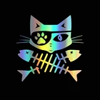 Пиратская кошка, автомобильные наклейки s и наклейки, забавный мультяшный котенок, Стайлинг автомобиля, наклейка на бампер, Виниловая наклейка для корпуса двери автомобиля 5,9 дюйма x 5,9 дюйма