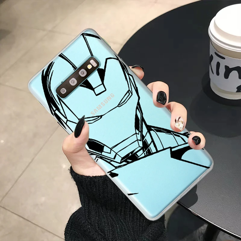 Мягкий чехол с изображением Человека-паука Железного человека для Samsung Galaxy Note 10 8 9