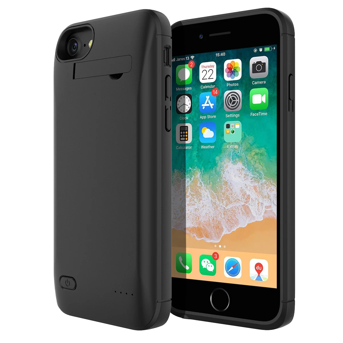 Для iPhone 7 8 Plus зарядное устройство чехол 4000 мАч внешний резервный банк питания защитный зарядный корпус для iPhone X XS Max XR - Цвет: for iPhone 7 8 Black