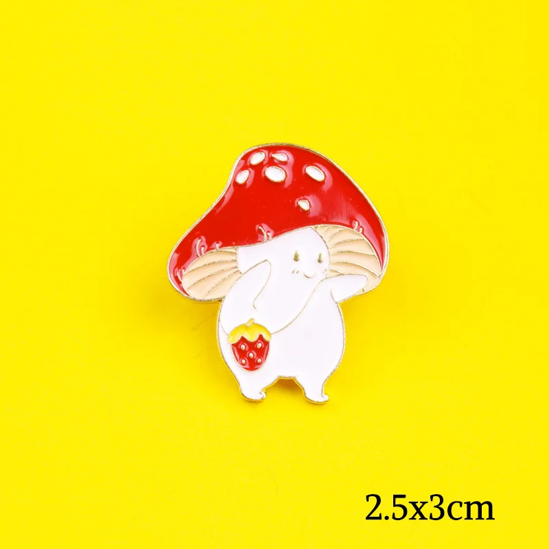 

Mushroom Kawaii Anime Decoration Metal Brooch Music Clothes Icon Metal Pins For Clothes Badges Jewelry Gift Clothes Lapel Pins