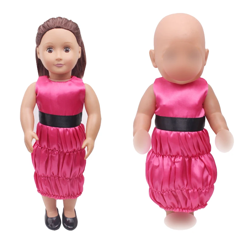 

Пурпурное вечернее платье, юбка для детских игрушек, подходит для кукол-новорожденных 18 дюймов, 43 см, аксессуары для кукол Nenuco 42 см