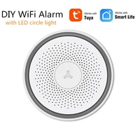 tuya alarm alexa wifi smart diy house security alarm with app google home hub voice control p2p led light ip camera monitoring