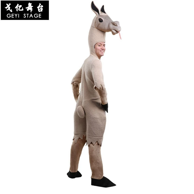 

Brown Alpaca Llama Alpacos Yamma Camel Mascot Costume Adult Cartoon Character Cosplay Fancy Dress Halloween Party Jumpsuits