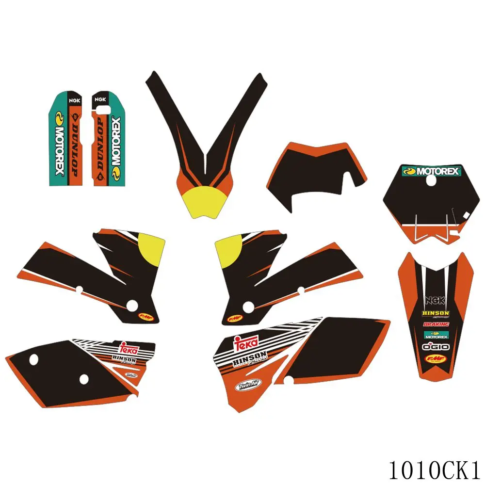 

Full Graphics Decals Stickers Motorcycle Background Custom For KTM 125 200 250 300 400 450 525 540 EXC 2004 2005 2006 2007
