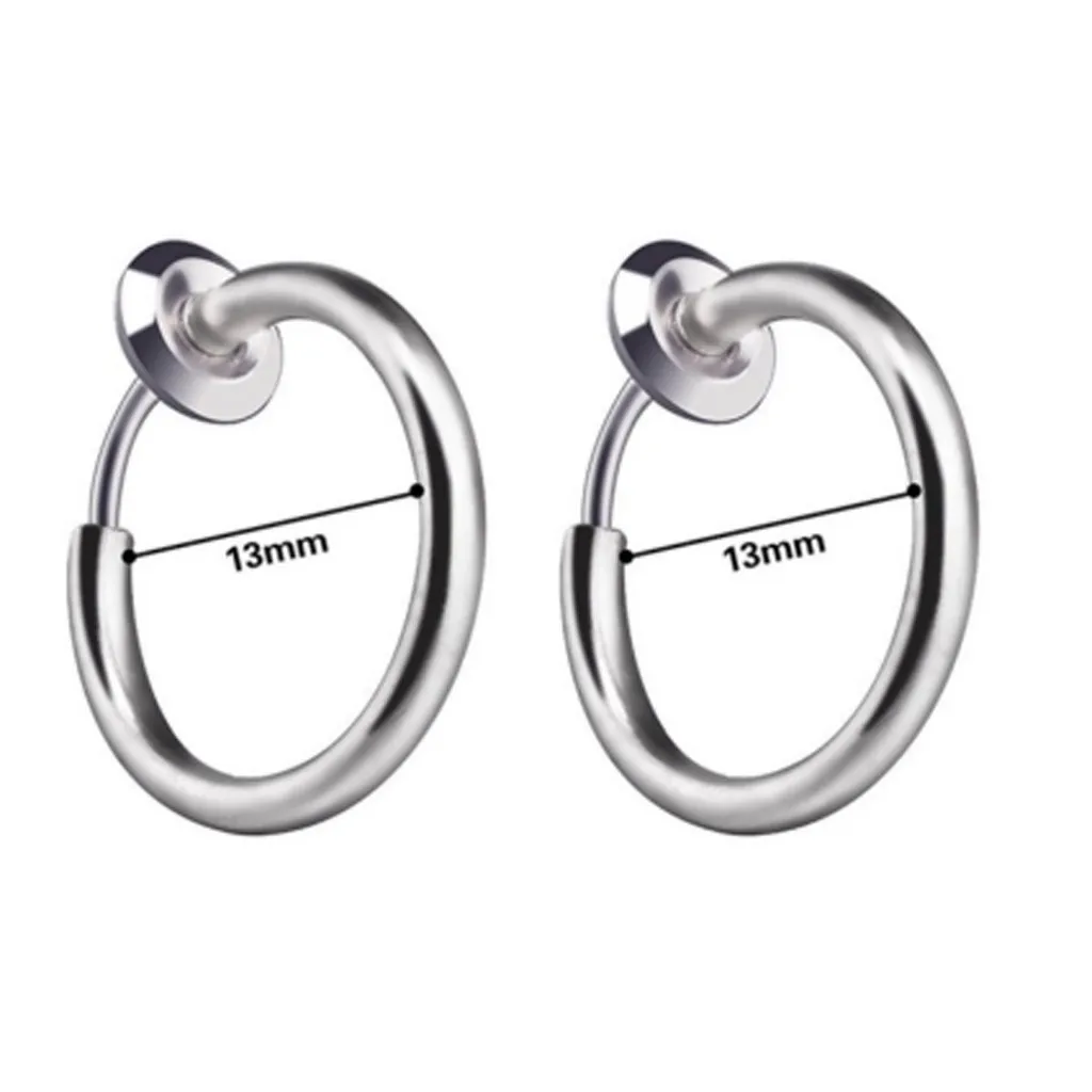 

925 Sterling Silver Minimalist Bohemian Round Ear Buckle for Women Punk Unisex Rock Hoop Earring Jewelry Accessories