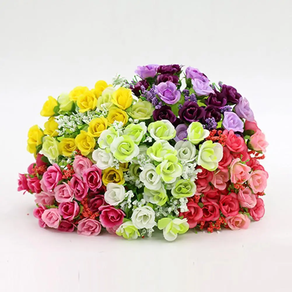 

1 Bouquet 21 Head Artificial Fake Rose Desktop Decor for Home Garden Balcony Decor Plants Flower Arrangement Bonsai Fake Plants
