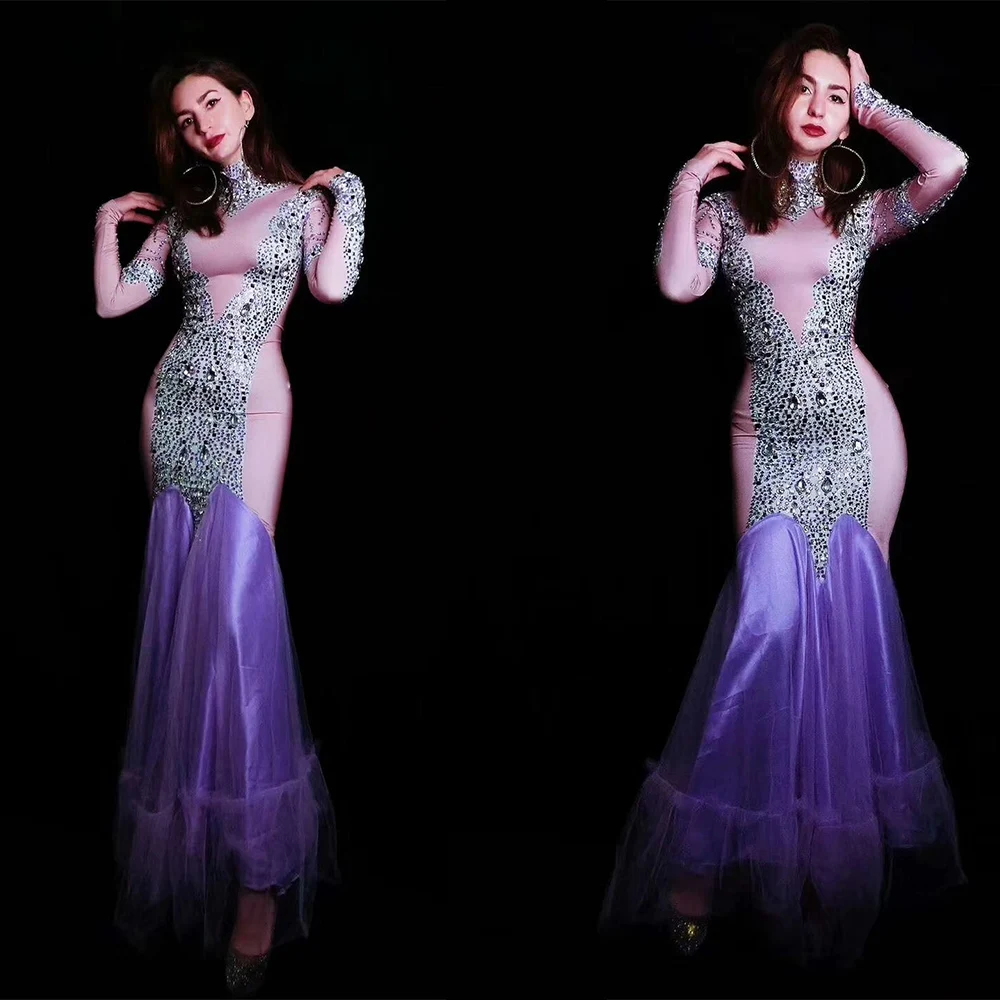 Женское Сексуальное Фиолетовое длинное платье для выпускного вечера вечерние