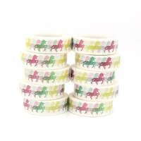new 10pcsset 15mm10m red green yellow horse washi tape washi stickers diy scrapbooking masking tape school office supply