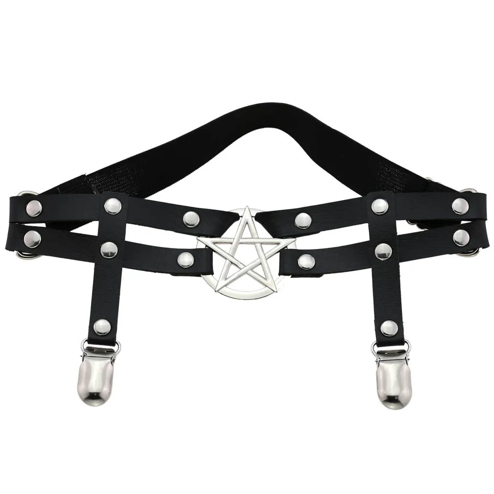 

Кожаные Подвязки для шеста, танцев, искусственная кожа, готические подвязки, женская кожаная подвязка