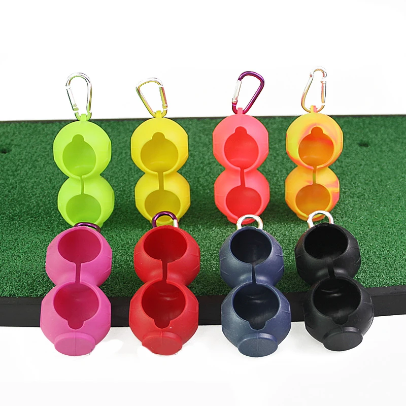 

1Pcs Portable Golf Ball Protective Holder Cover Golf Ball Silicone Double Case Golf silicone ball cover