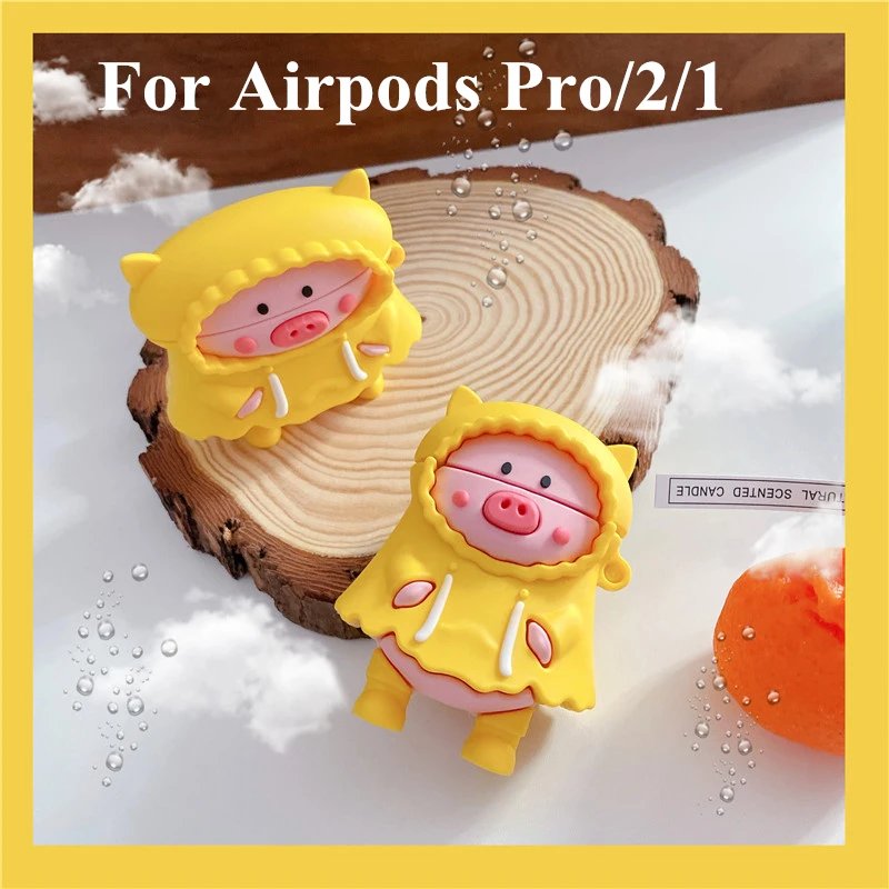 

TPU Case for Airpods Pro Cartoon Pig Case for Airpods 2 1 3rd pro Protective Cover Shell for air pods 2 wireless headset Fundas