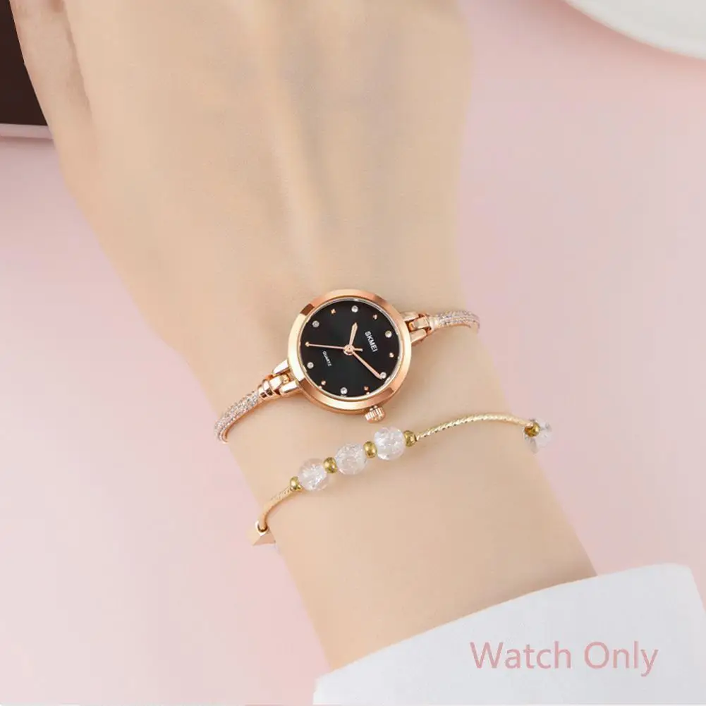 

Women Thin Chain Rhinestone Watch Bing Causal Quartz Crystal Women Steel Watch Bracelet Gold M1Z7