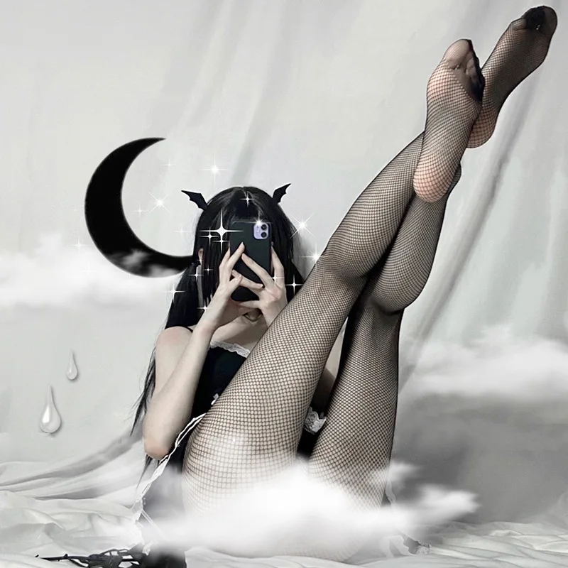 

Ladies Sexy Lace Fishnet Stockings Thighs Above The Knees Hosiery Anime Lolita Socks Bow Stockings DC Comics Sling Tube Silk