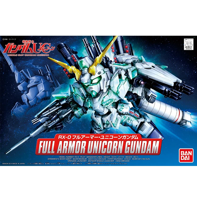 

Bandai Gundam BB Assembly Model Warrior 390 Full Armor Unicorn SD Q Edition Action Toy Figures Gifts for Children collectibles