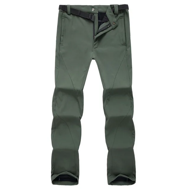 Men Army Green JACKSANQI женские и мужские уличные теплые походные брюки флисовые спортивные альпинистские походные горные водонепроницаемые женские брюки RA323 - Цвет: Men Army Green