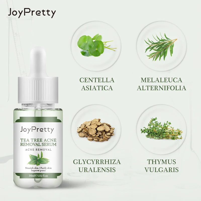 

JoyPretty Tea Tree Acne Removing Serum Acne Fade Spots Shrink Pore Essence Oil-Control Face Whitening Moisturizing Skin Care