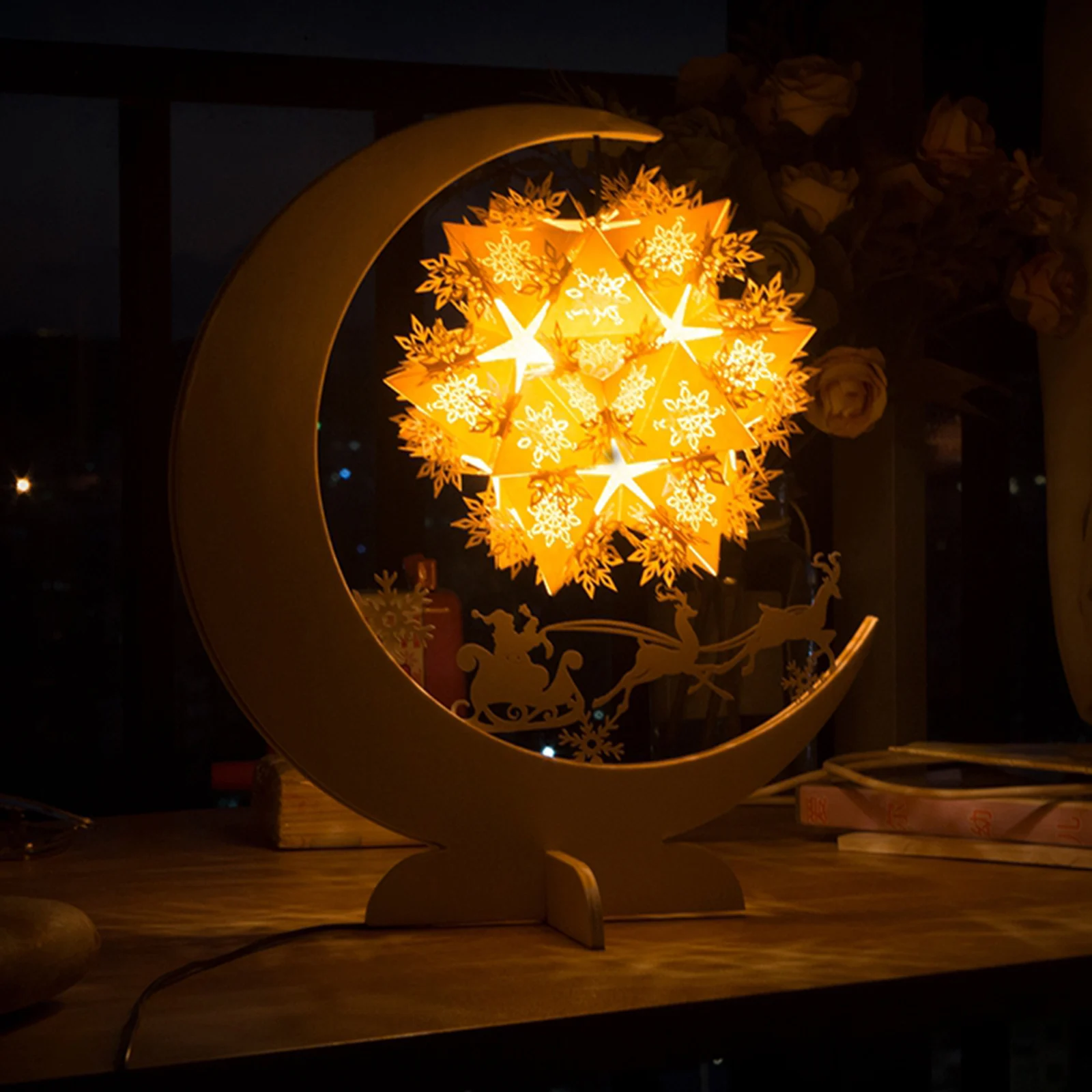 Новинка Ночной светильник 3D в форме Луны бумажная Художественная Скульптура