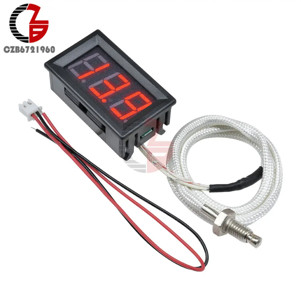 12V B310 M6 K-type Мини встроенный светодиодный цифровой термометр инкубатор холодильник измеритель температуры автомобиля монитор детектор аквариума Отопление охлаждающий тестер - Цвет: 12V B310 M6 K-type