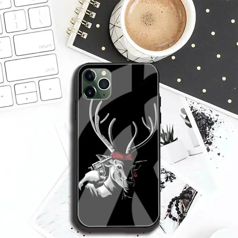 

Deer Hunting Pattern Phone Case Tempered Glass For Iphone6plus 6S 7 7plus 8 X XS XSmax XR 11 12 Pro Max 12mini