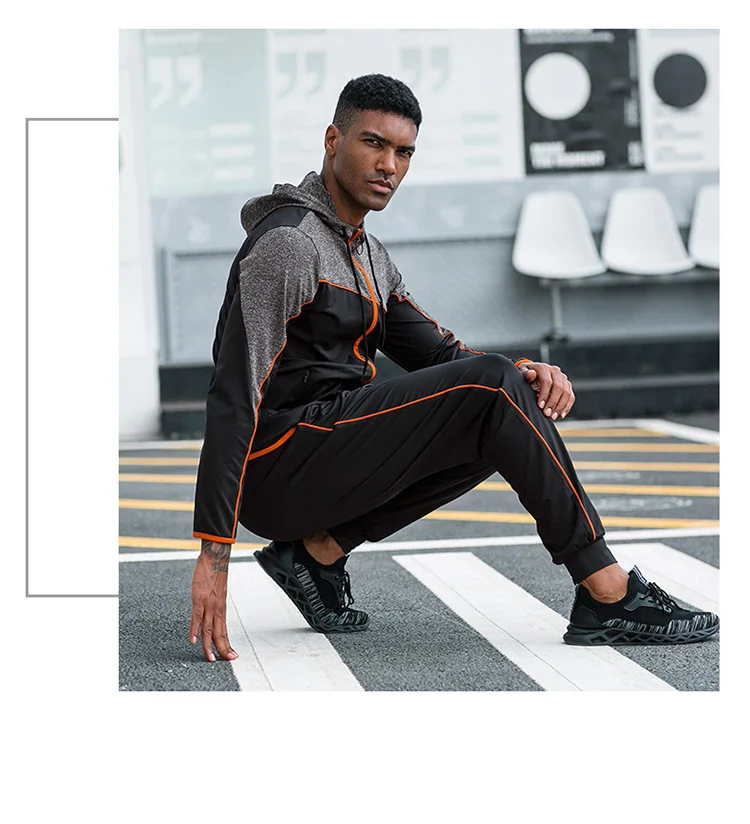 IEMUH Мужская одежда футболка + леггинсы Рашгард Комплект топ с длинными рукавами