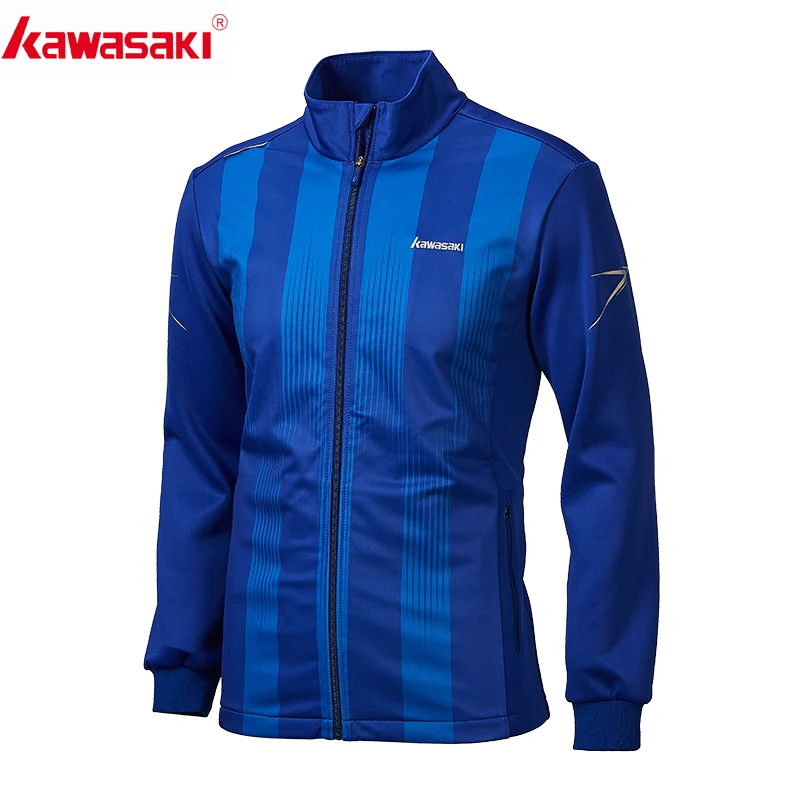 Kawasaki Мужская куртка для бега, рубашка для фитнеса с длинным рукавом, тренировочная Джерси, спортивная куртка с воротником-стойкой, куртки для бега на молнии, JK-R1810 - Цвет: JK-R1810Blue